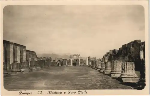 Cartoline Pompei Basilica e Foro Civile 1940