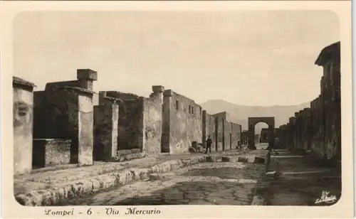 Cartoline Pompei Pompei Via Mercurio nach Vulkan-Ausbruch 1940