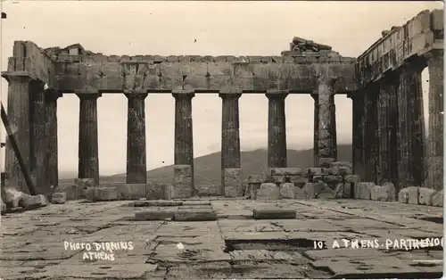 Postcard Athen Αθήνα Antike Tempel Ruine Parthenon 1930