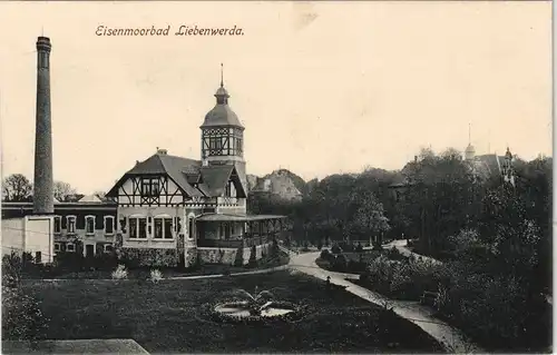 Ansichtskarte Bad Liebenwerda Partie am Kurhaus 1914