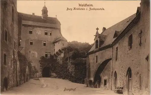 Ansichtskarte Kriebstein Burg Kriebstein - Schloßhof 1913