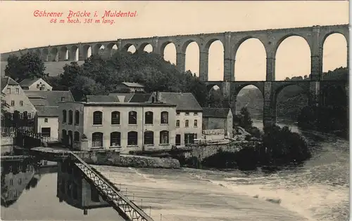 Ansichtskarte Wechselburg Göhrener Viadukt - Fabrikanlage 1912
