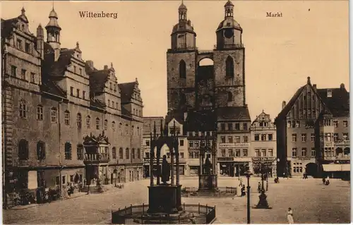 Ansichtskarte Lutherstadt Wittenberg Marktplatz 1915