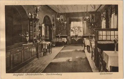 Oberbärenburg-Altenberg (Erzgebirge) Berghotel - Gastzimmer Theke 1922