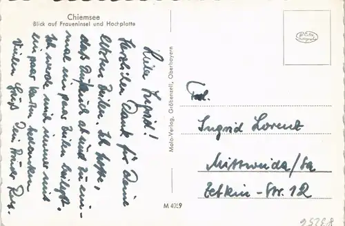 Ansichtskarte Chiemsee Herrenchiemsee - Dampfer 1961