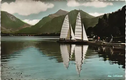 Ansichtskarte Schliersee Schliersee - Segelboote, color 1959
