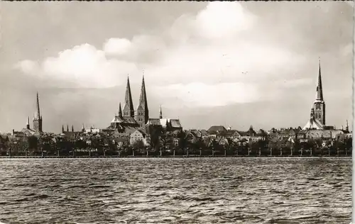 Ansichtskarte Lübeck Blick über die Wakenitz auf Lübeck 1961