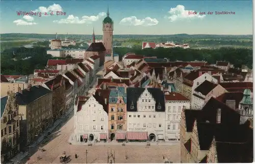 Ansichtskarte Lutherstadt Wittenberg Blick von der Stadtkirche 1912