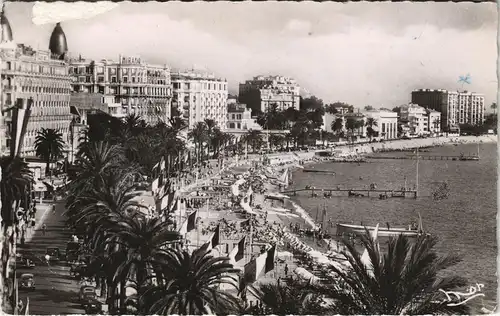 CPA Cannes Strand La Plage, Stadt-Teilansicht 1952
