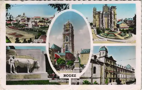 CPA Rodez Mehrbild-AK Multi-View, 5 Ortsansichten 1956