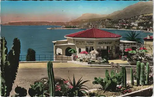 Menton Mentoun/ Mentone Vue La Cote d'Azur, Panorama Teilansicht 1955