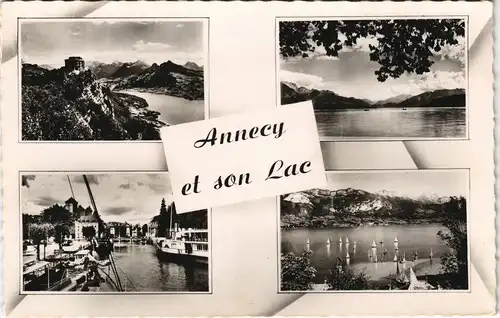 Annecy Mehrbild-AK 4 Ansichten ANNECY et son Lac, See Ansichten 1955