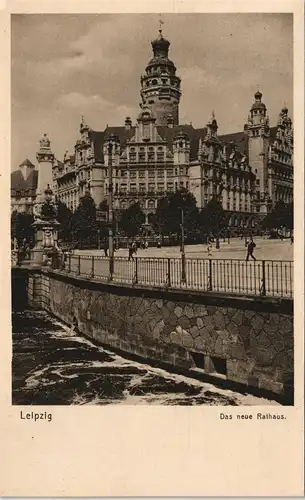 Ansichtskarte Leipzig Partie am Rathaus Neues Rathaus 1928
