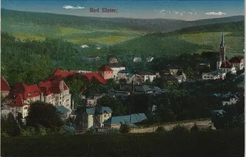 Ansichtskarte Bad Elster Blick auf die Stadt 1912