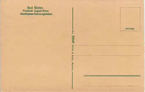 Ansichtskarte Bad Elster Friedrich-August-Heim 1918