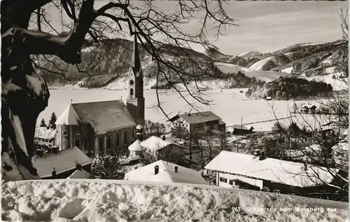 Ansichtskarte Schliersee Panorama-Ansicht Blick vom Weinberg aus 1962