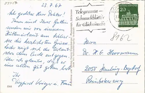 Ansichtskarte Schliersee Panorama-Ansicht mit Brecherspitz 1967