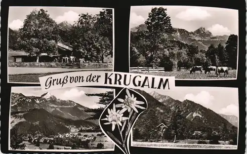 Fischbachau Gruß v.d. Café Krugalm Mehrbild-AK 4 Ansichten 1960