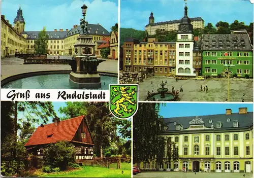 Ansichtskarte Rudolstadt 4 Bild: Markt Schloß 1973