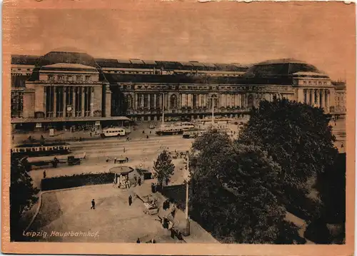 Ansichtskarte Leipzig Hauptbahnhof - Kiosk 1956
