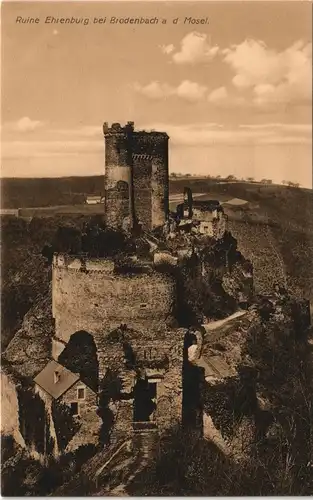 Ansichtskarte Brodenbach Blick auf die Ehrenburg 1912