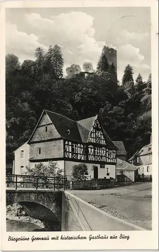 Ansichtskarte Höhr-Grenzhausen Burg und Gasthaus zur Burg 1954