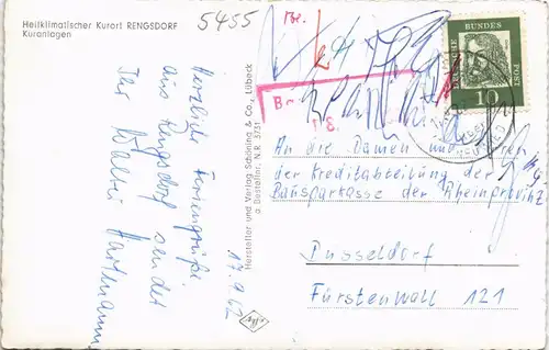 Ansichtskarte Rengsdorf Kuranlagen 1962