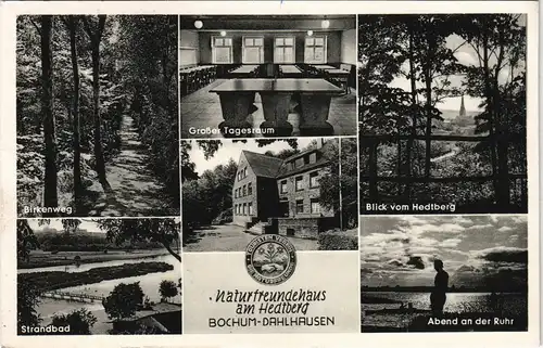 Ansichtskarte Dahlhausen-Bochum Birkenweg, Naturfreundehaus, Hedtberg 1955
