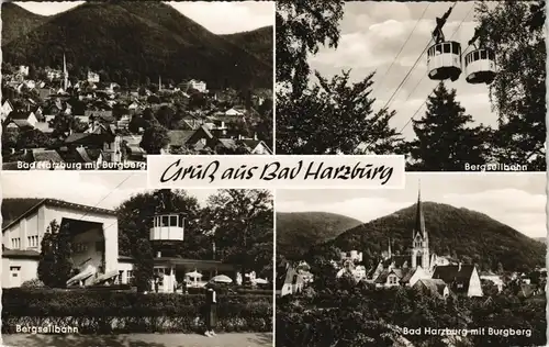 Ansichtskarte Bad Harzburg Stadt, Bergseilbahn 1962