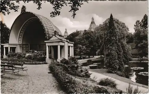 Ansichtskarte Bad Wildungen Kurgarten Partie im Kurpark 1957