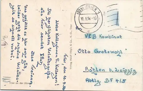 Trier Mehrbild-AK Stadtteilansichten ua. Porta Nigra, Dom uvm. 1956