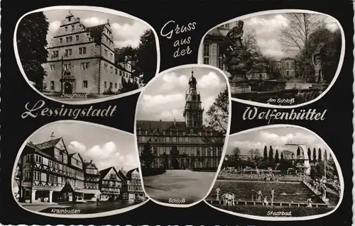 Wolfenbüttel Mehrbild-AK Stadtteilansichten der Lessing-Stadt 1964