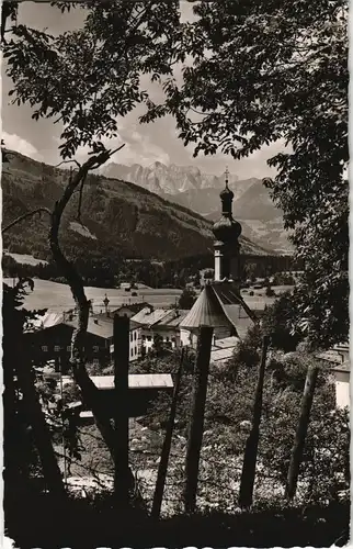 Reit im Winkl Panorama-Ansicht Blick Kirche u. Kaisergebirge 1959