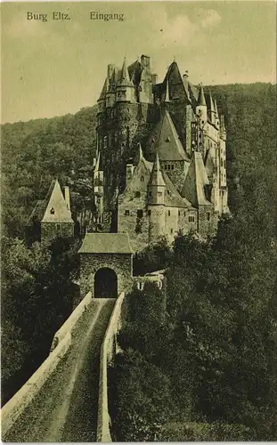 Ansichtskarte Wierschem Brücke, Eingang zur Burg Eltz 1913