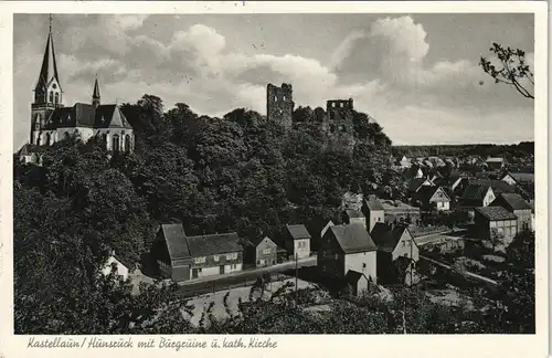 Kastellaun (Hunsrück) Straßenblick (MF 5 PFg. Heuss Notopfer Berlin) 1955