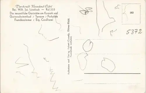 Ansichtskarte Schleiden-Gemünd Parkcafe 1930