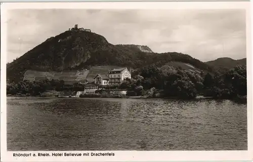 Ansichtskarte Rhöndorf-Bad Honnef Rheinhotel Bellevue 1954