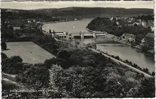 Ansichtskarte Bredeney-Essen (Ruhr) Wehr Baldeneysee Villa Hügel 1952