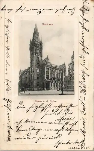 Ansichtskarte Essen (Ruhr) Partie am Rathaus 1901 Passepartout