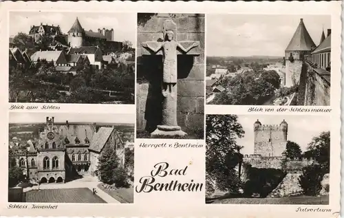 Ansichtskarte Bad Bentheim Burg/Schloss Bentheim, Pulverturm 1954