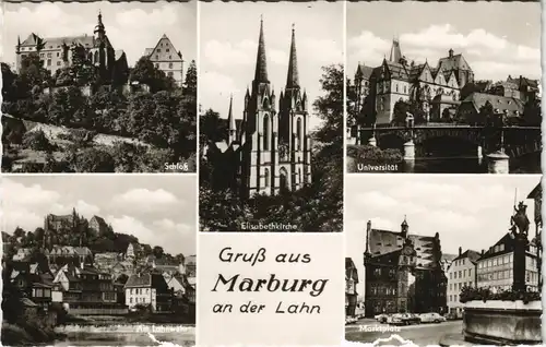 Ansichtskarte Marburg an der Lahn Stadtansichten 1962