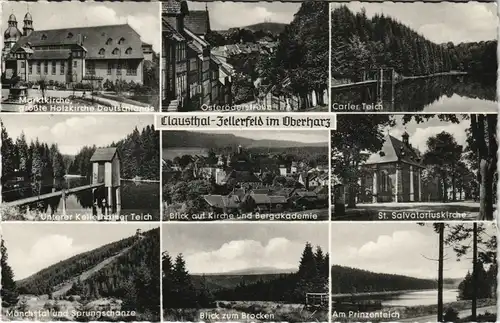 Clausthal-Zellerfeld MB: Prinzenteich, Marktkirche, Carler Teich 1967