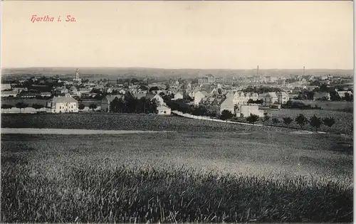 Ansichtskarte Hartha Blick auf Hartha vom Feld aus 1913