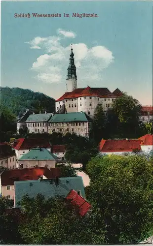 Ansichtskarte Weesenstein (Müglitz) Schloss Weesenstein 1915 #