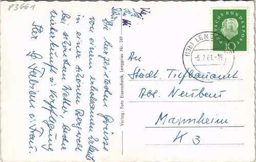 Lenggries Fall - Sylvenstein Speicher Hochbrücke 1961 Stempel LENGGRIES