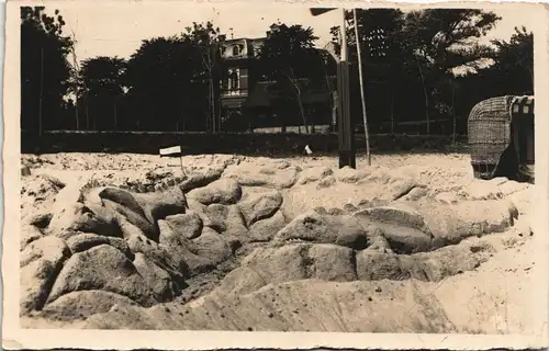 Ansichtskarte Eckernförde Strand - Villa - Sandfiguren 1926