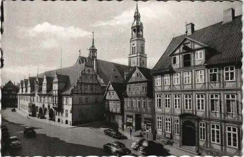 Ansichtskarte Celle Marktplatz mit Rathaus 1956