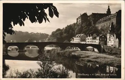 Ansichtskarte Weilburg (Lahn) Brücke und Schloß 1940