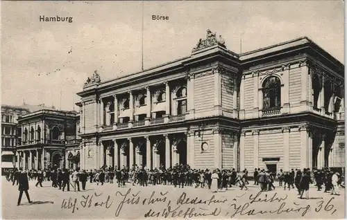 Ansichtskarte Hamburg Börse Börsenplatz belebt (Stock Exchange) 1910