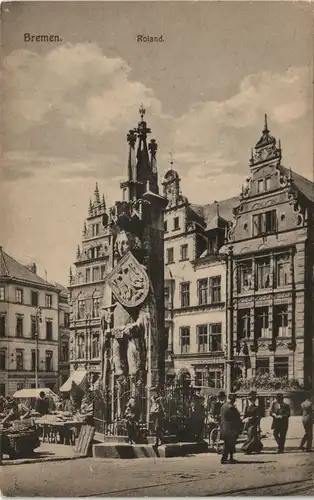 Ansichtskarte Bremen Roland Feldpostkarte 1. WK 1915   gel  Feldpost (Stempel)